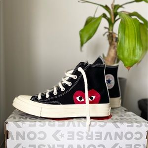 Comme des garçons high top black red heart ♥️